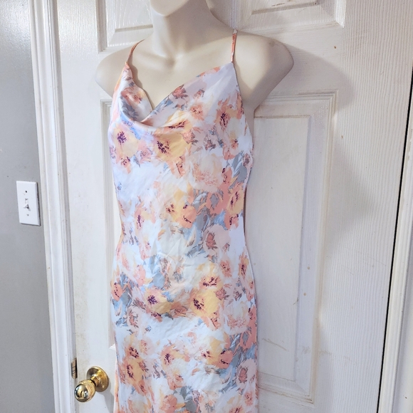 NWT Floral Satin Slip Dress - Picture 4 of 13